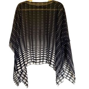 Dana Buchman Black White Silk Sheer Top Size Small